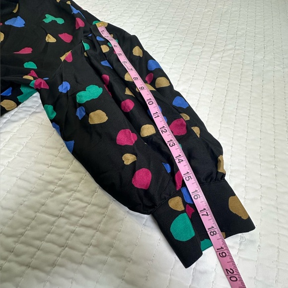 Lafayette 148 New York 100% Silk Black Doha Scattered Dot Print Wrap Dress - Picture 7 of 16